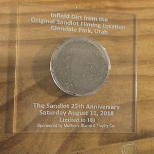 The Sandlot Original Infield Dirt Glendale Park Utah 25th Anniversary Limited